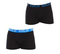 REPLAY I101005-003-N141 Boxer, con Logo (2 Pezzi) Boxer da Uomo Uomo Black/Turquoise Taglia L