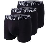 REPLAY I101102-004-N011 Boxer, con Logo (3 Pezzi) Boxer da Uomo Uomo Black Taglia M