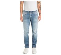 Replay Jeans da Uomo Grover Straight-Fit Originali, Medium Blue 009-4, 34W x 30L
