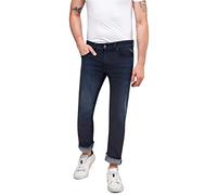 Replay Jeans Dritti Grover da Uomo con Elasticità, Blu (Blu Scuro 007), 32W / 30L