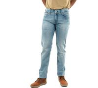 Replay Jeans Dritti Grover da Uomo con Elasticità, Blu (Light Blue 010), 36W / 32L