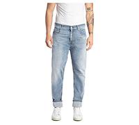 REPLAY Jeans Uomo Sandot Tapered Fit Super Elasticizzati, Blu (Light Blue 010), W32 x L32