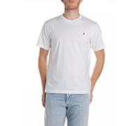 Replay - REGULAR T-Shirt JERSEY RED LOGO Bianco - Abbigliamento S Bianco
