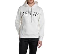 Replay M3104 Felpa con Cappuccio, 011 Bianco Naturale, XS Uomo