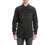 Replay M4023 Camicia, 099 Black Delavè, M Uomo