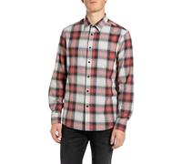 Replay M4106 Camicia, 010 Bianco Naturale, Rosso, Nero, XL Uomo