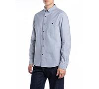 Replay M4144 Camicia, 010 LT Blu/Bianco Naturale, XL Uomo