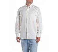 Replay M4144 Camicia, 301 Bianco spento, M Uomo