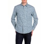 Replay M4148 Camicia, 010 LT Blu/Bianco Naturale, XS Uomo