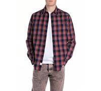 Replay M4150 Camicia, 010 Navy/Lt Red, XL Uomo