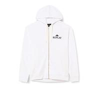 REPLAY M6528, Felpa con cappuccio Uomo, 001 Bianco, L