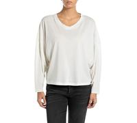 Replay Maglia a Maniche Lunghe da Donna, 412 Burro Bianco, XS