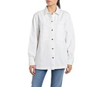 Replay Maglia a maniche lunghe da donna in cotone, bianco (Bianco 001), M