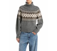 Replay Maglia Maniche Lunghe Dolcevita Grigio Donna XXS