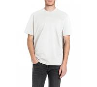 Replay Maglietta Basic da Uomo Girocollo a Maniche Corte, 011 Bianco Naturale., L