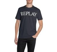 Replay Maglietta Basic da Uomo Girocollo a Maniche Corte, 067 Blu Notte, XXXL