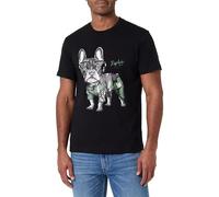 Replay Maglietta da Uomo a Maniche Corte con Stampa, Nero 098 (Nero), S