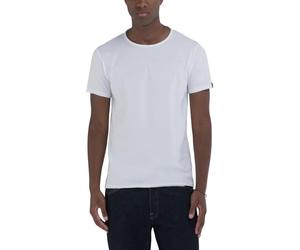Replay Maglietta da Uomo Regular Slim Fit, 001 Bianco, XL