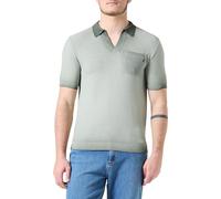 Replay Maglione da Uomo a Maniche Corte con Colletto in Cotone, 332 Grigio Verde, M