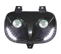 REPLAY - MASCHERA FARI ALOGENI REPLAY RR8 PARA MBK 50 BOOSTER 1999>2003-YAMAHA 50 BWS 1999>2003 NERO CON LED BIANCHI **