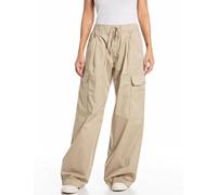 Replay Pantaloni Cargo da Donna Relaxed Fit, 225 Sahara, 27W