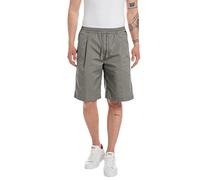 Replay Pantaloni da jogging da uomo corti con elasticità, grigio (grigio militare 705), 33