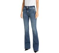 Replay Pantaloni jeans da donna a zampa d'elefante con power stretch, blu (blu medio 009), 27W / 32L