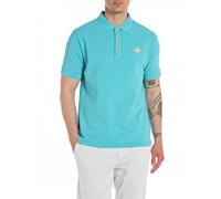 Replay Polo da uomo in cotone a maniche corte, turchese (Maui Azure 384), S