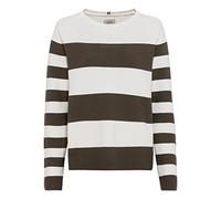 Replay Righe in Cotone a Maglia fine Maglione, Oliva, XL Donna
