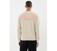 Replay - Sweat beige delave gros logo rouge fluo dos Beige - Abbigliamento XXL Beige