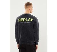 Replay - Sweat noir delave gros logo jaune fluo dos Nero - Abbigliamento M Nero