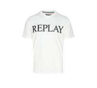 Replay Maglietta Basic da Uomo Girocollo a Maniche Corte, 011 Bianco Naturale., L