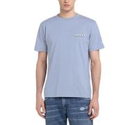 Replay T-shirt da Uomo a Manica Corta con Scollo Rotondo, Blu (Bright Periwinkle 667), S
