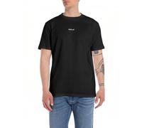 Replay T-shirt da uomo in cotone a maniche corte, nera (Black 098), XL