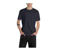 Replay - T-shirt Girocollo con Logo sul Petto - - Tops - Uomo - Blu - L