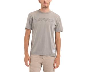Replay T-Shirt Logo Parlato Grigio Uomo S