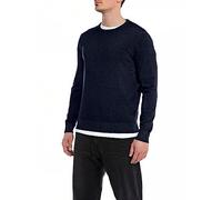 Replay Uk2508 Wool Blend Fast Dyed Maglione, Marino Scuro 970, S Uomo