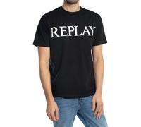 Replay Uomo Maglietta grafica di grande marca, Nero