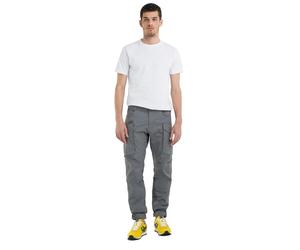 Replay Uomo Pantaloni Cargo COMFORT COTTON TWILL - Fit - Nero Verde Beige