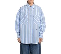 Replay W2150 Camicia da Donna, 010 Bianco/Blu/Nero, M