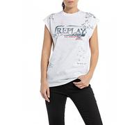 Replay W3624n T-Shirt, 001 Bianco, XXS Donna