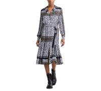 Replay W9759 Vestito, 010 Bianco/Nero/Verde Militare, XXS Donna