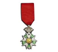 Replica della medaglia dell'imperatore Napoleone della Francia e della Legione d'onore, spilla da ufficiale, gioiello militare da collezione (Honneur et Patrie), One size, Lega di acciaio, Non pietra