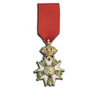 Replica della medaglia dell'imperatore Napoleone della Francia e della Legione d'onore, spilla da ufficiale, gioiello militare da collezione (Honneur et Patrie), One, Lega di acciaio