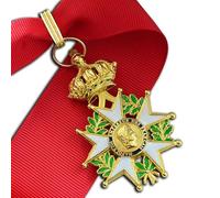 Replica della medaglia dell'imperatore Napoleone della Francia e della Legione d'onore, spilla da ufficiale, gioiello militare da collezione (Honneur et Patrie), One size, Lega di acciaio, Non pietra