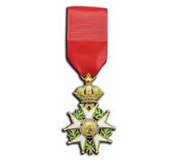 Replica della medaglia dell'imperatore Napoleone della Francia e della Legione d'onore, spilla da ufficiale, gioiello militare da collezione (Honneur et Patrie), One size, Lega di acciaio, Non pietra