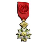 Replica della medaglia dell'imperatore Napoleone della Francia e della Legione d'onore, spilla da ufficiale, gioiello militare da collezione (Honneur et Patrie), One size, Lega di acciaio, Non pietra