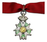 Replica della medaglia dell'imperatore Napoleone della Francia e della Legione d'onore, spilla da ufficiale, gioiello militare da collezione (Honneur et Patrie), One size, Lega di acciaio, Non pietra
