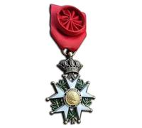 Replica della medaglia dell'imperatore Napoleone della Francia e della Legione d'onore, spilla da ufficiale, gioiello militare da collezione (Honneur et Patrie), One, Lega di acciaio
