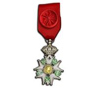 Replica della medaglia dell'imperatore Napoleone della Francia e della Legione d'onore, spilla da ufficiale, gioiello militare da collezione (Honneur et Patrie), One size, Lega di acciaio, Non pietra